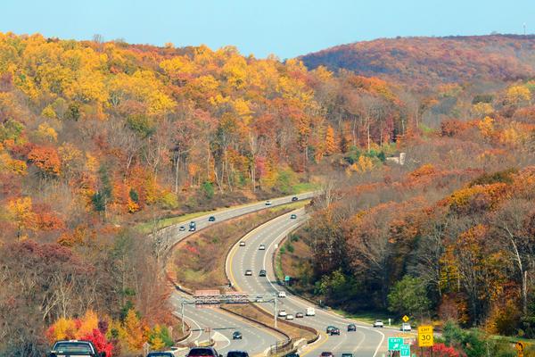 Highway Through Westchester Fl Autumn Landscape